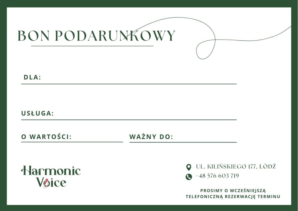 Bon podarunkowy Harmonic Voice 3 bon podarunkowy Harmonic Voice